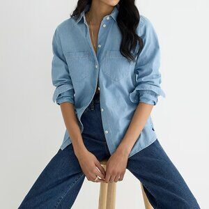 J.Crew Classic Fit 100% Cotton Denim Chambray Shirt - size 10 - like new